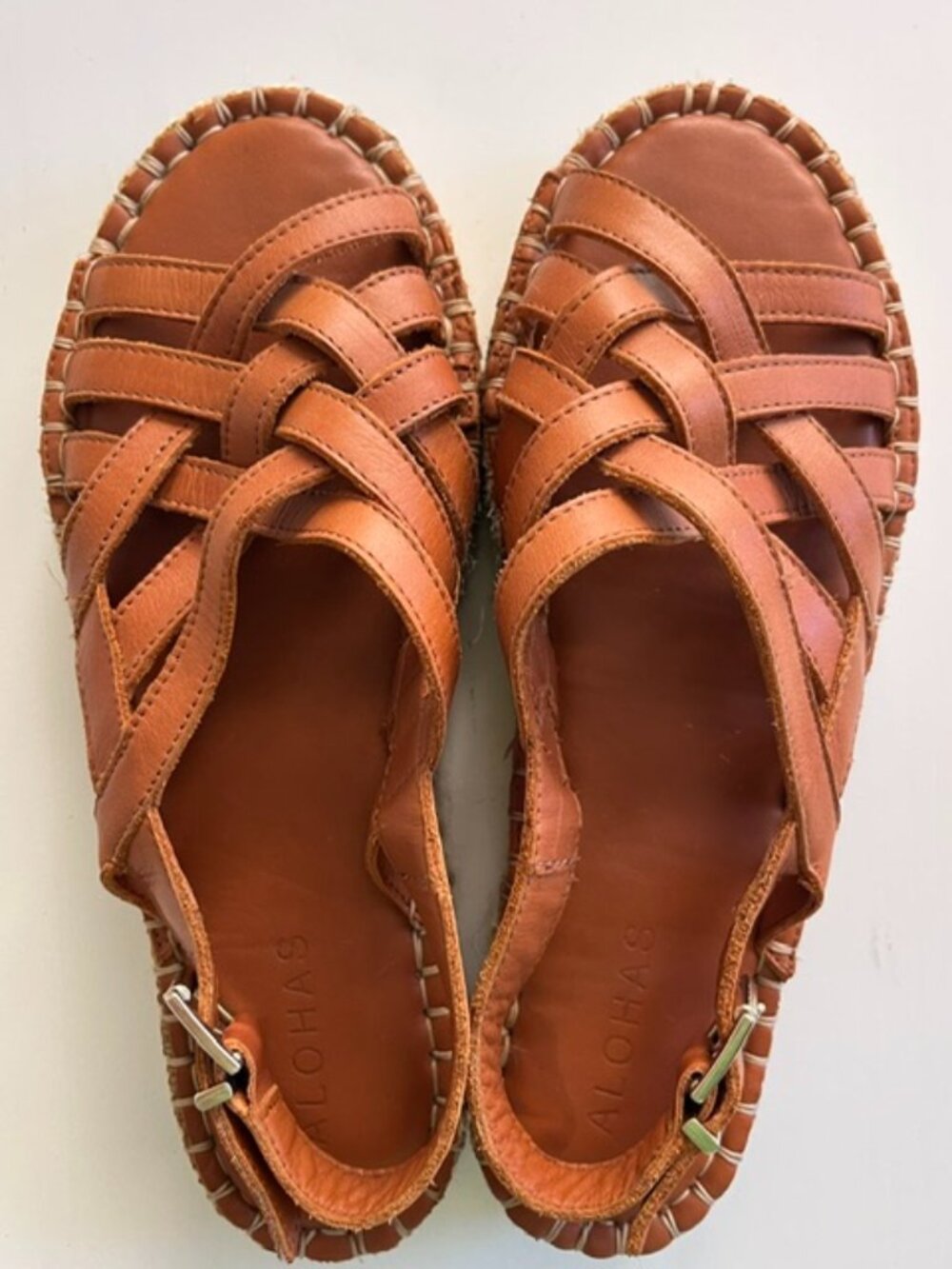 Alohas Espadrille Woven Leather Sandals | Size 37 - Picture 2 of 6
